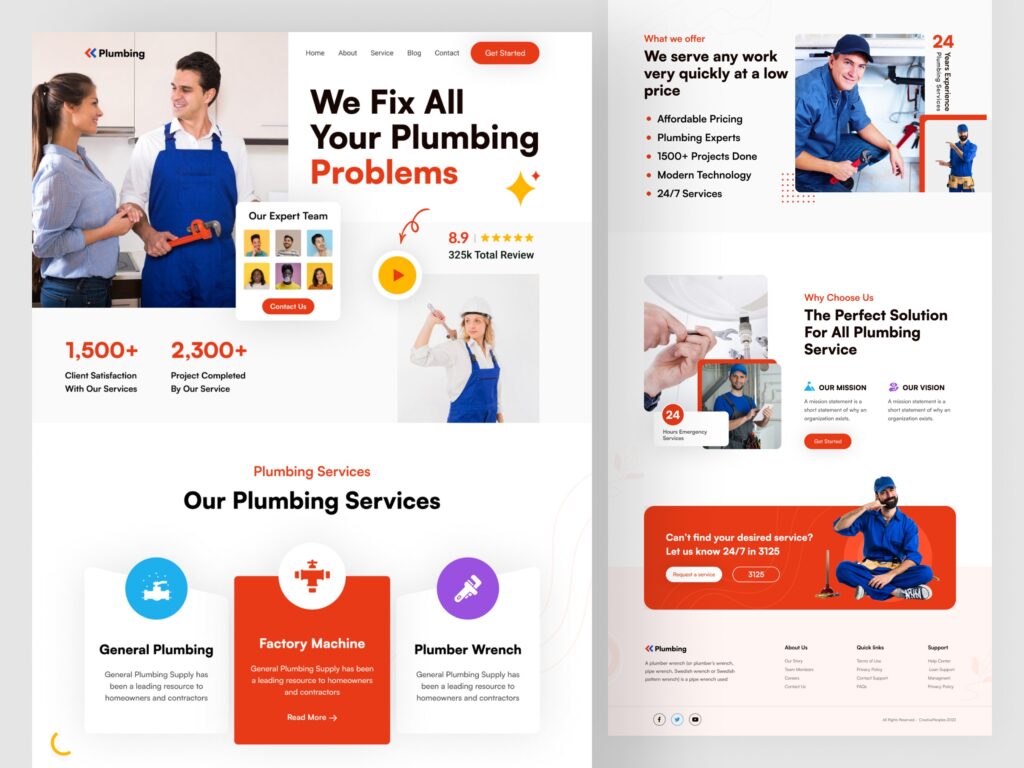Plumbing and Home Services Website
